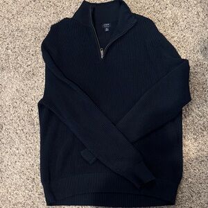 J. Crew Men's Dark Navy Zip-Up Sweater